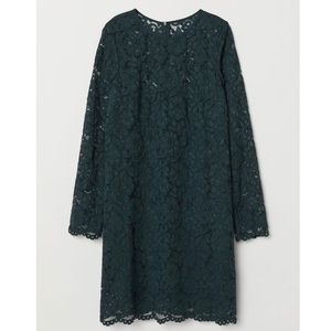 H&M emerald mini lace dress NWT